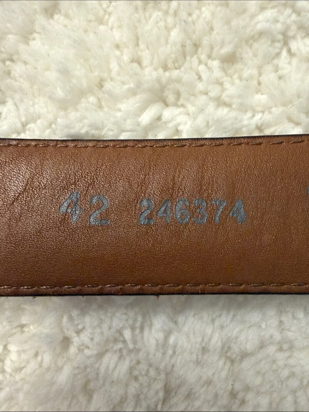 L.L. Bean Men’s Full Grain Leather Belt Size 42 Made in USA Brass Buckle